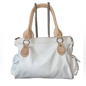 Valentina Leather White/Cream Handbag